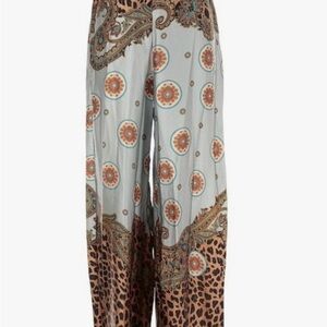 Lulu's Multicolor Paisley and Leopard Wide Leg Pants